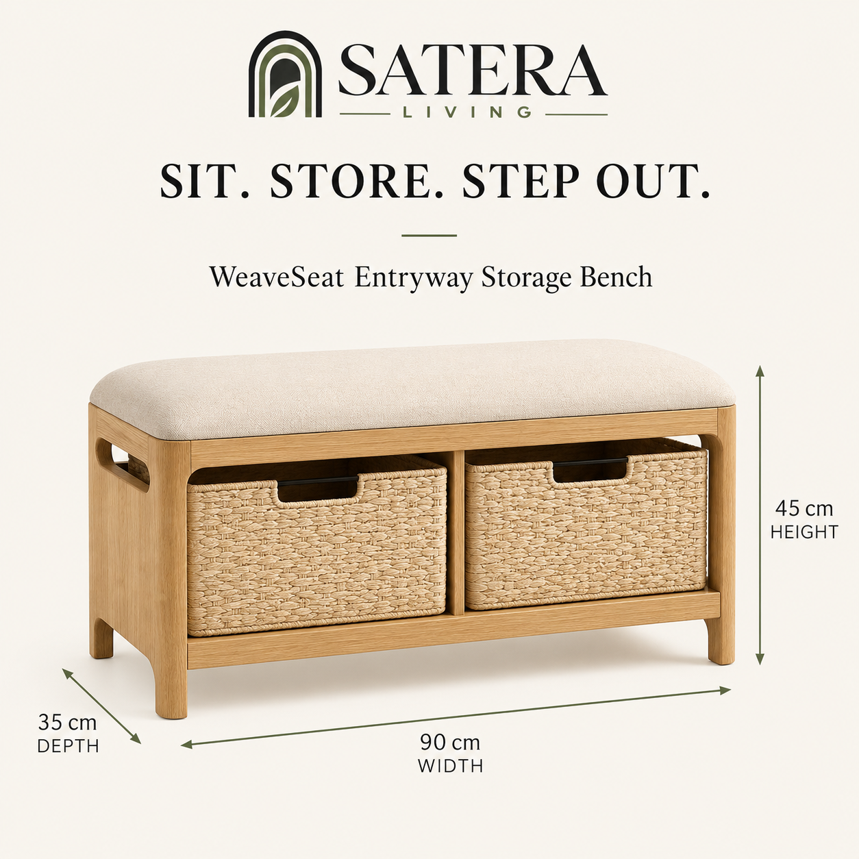WeaveSeat Entryway Storage Bench