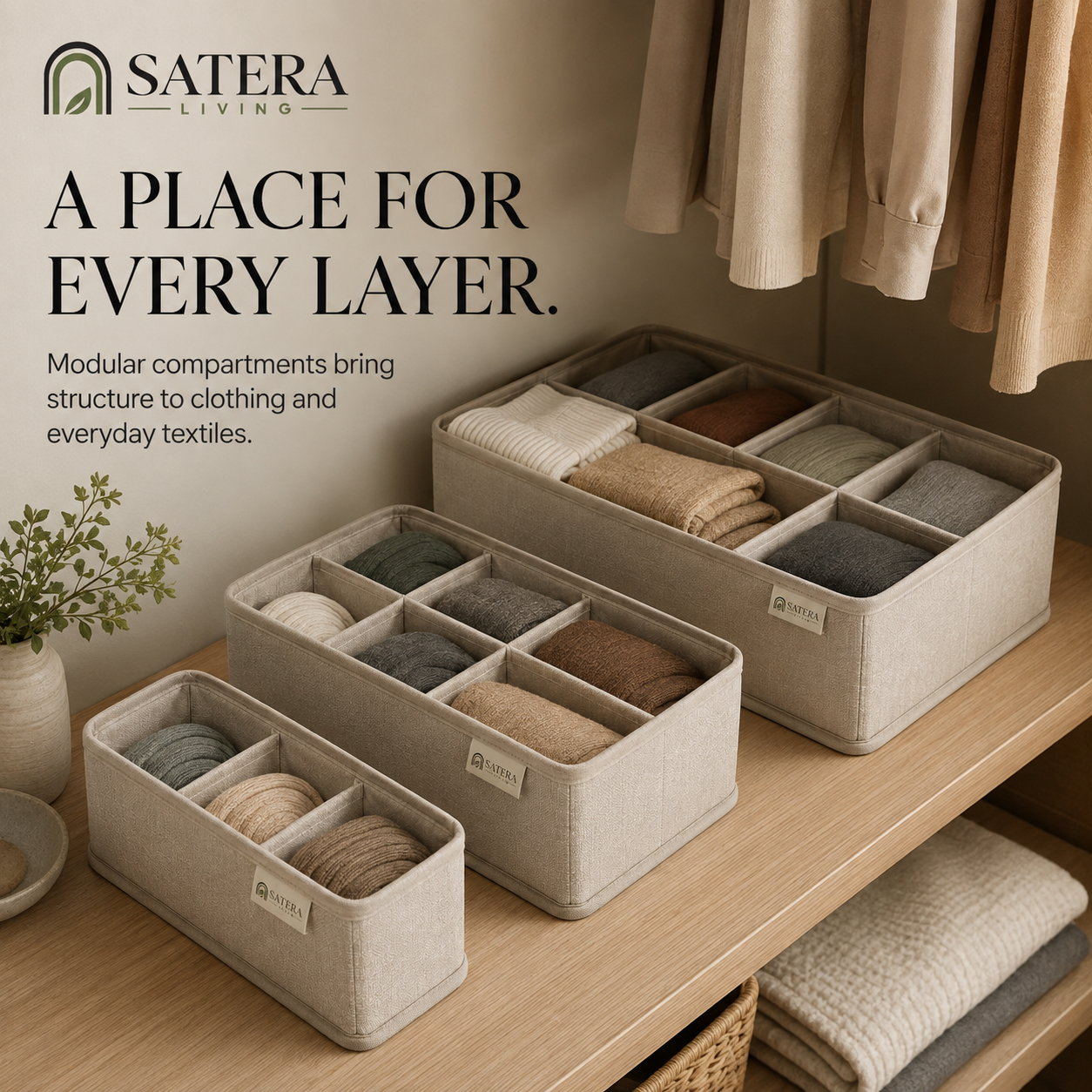SoftGrid Fabric Drawer Organizer Set