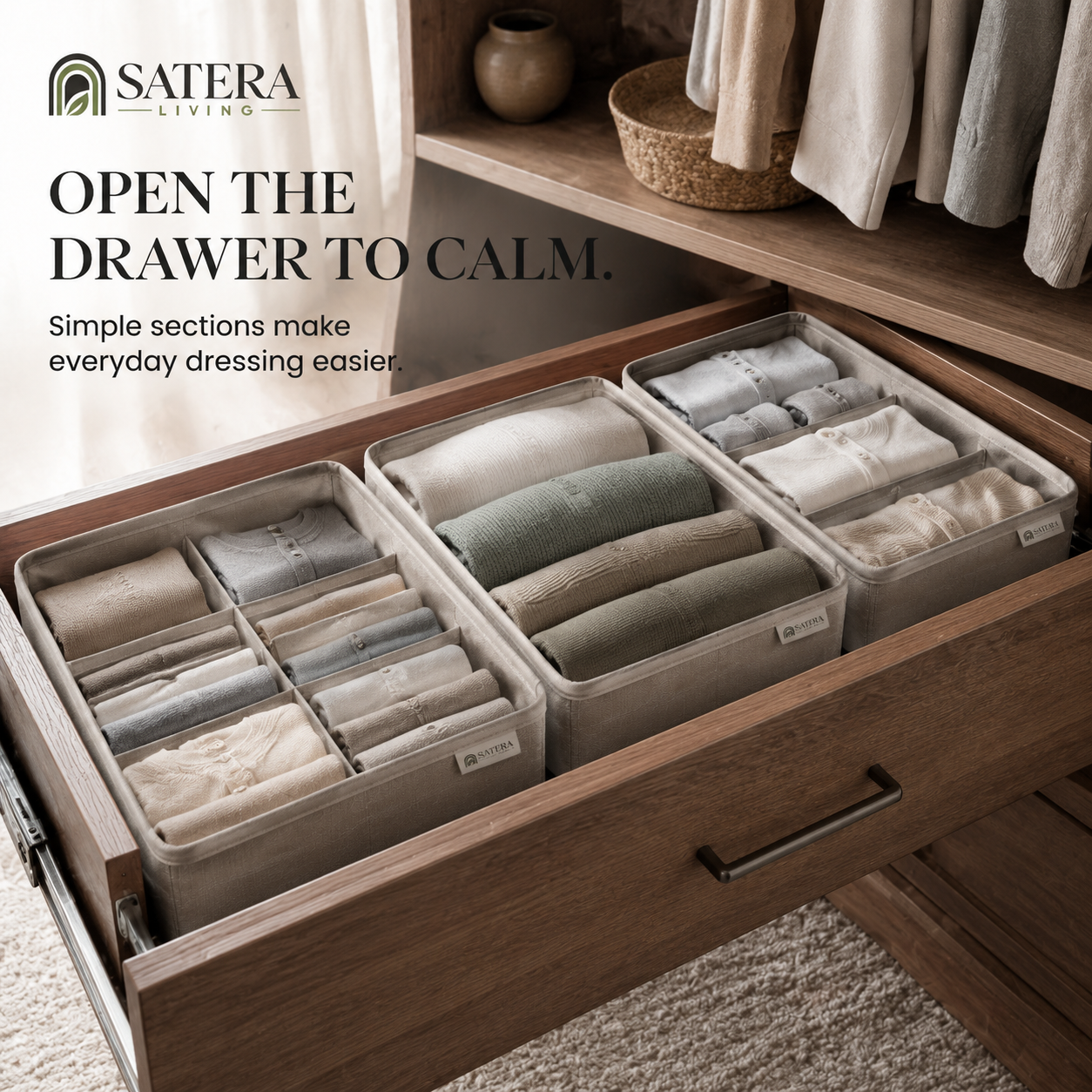 SoftGrid Fabric Drawer Organizer Set